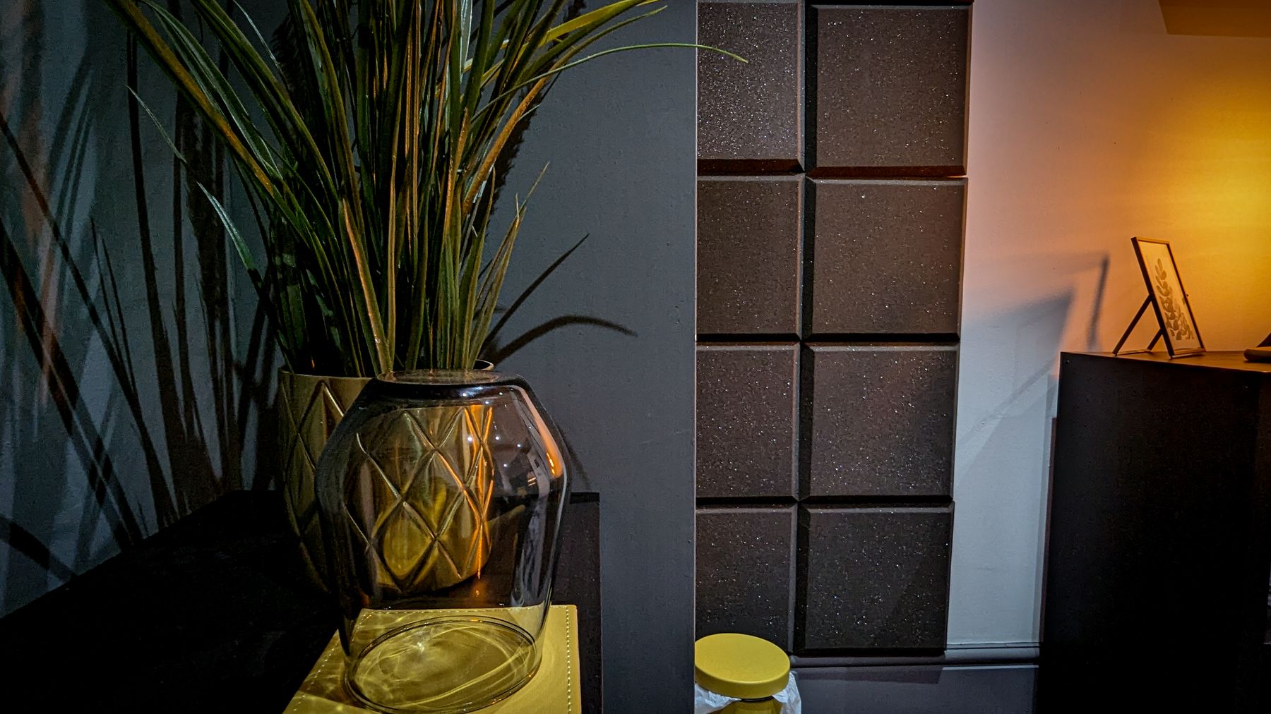 A warm, lamplit therapy room at Clarity Wellbeing Clinic in Nuneaton